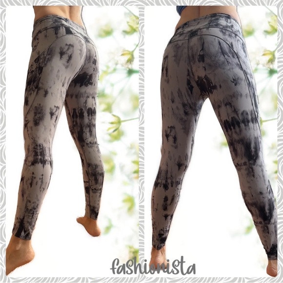 Lululemon Wunder Train High-Rise Crop  23" Tie Dye Graphite sz.4 - Picture 2 of 11